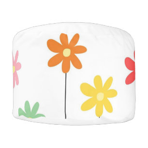 Vintage Colorful Flower Pouf