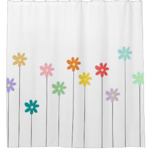 Vintage Colorful Flower Shower Curtain