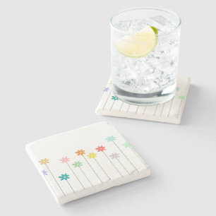 Vintage Colorful Flower Stone Coaster