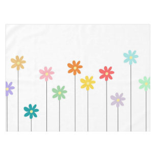 Vintage Colorful Flower Tablecloth