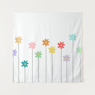 Vintage Colorful Flower Tapestry