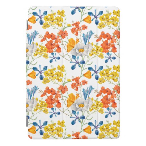 Vintage Colorful Flowers Pattern iPad Pro Cover