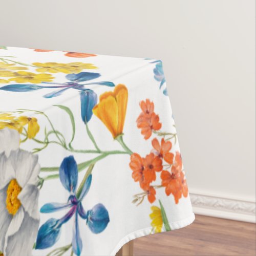 Vintage Colorful Flowers Pattern Tablecloth