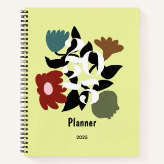 Vintage Colorful Flowers Personalized Planner Notebook
