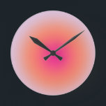 Vintage Colorful Gradient Round Clock<br><div class="desc">Gradient Design - Aura Effect - Green,  Lilac,  Orange And Pink Ombre.</div>