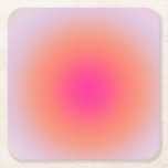 Vintage Colorful Gradient Square Paper Coaster<br><div class="desc">Gradient Design - Aura Effect - Green,  Lilac,  Orange And Pink Ombre.</div>
