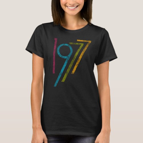 Vintage Colorful Graphic 1977 40th Birthday T_Shirt