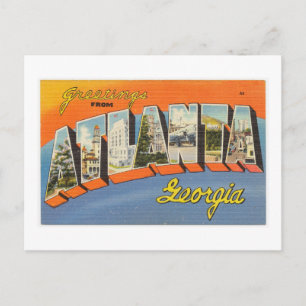 Vintage Colorful Greetings From Atlanta Georgia Postcard