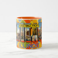 Vintage Colorful Greetings From Chicago Illinois