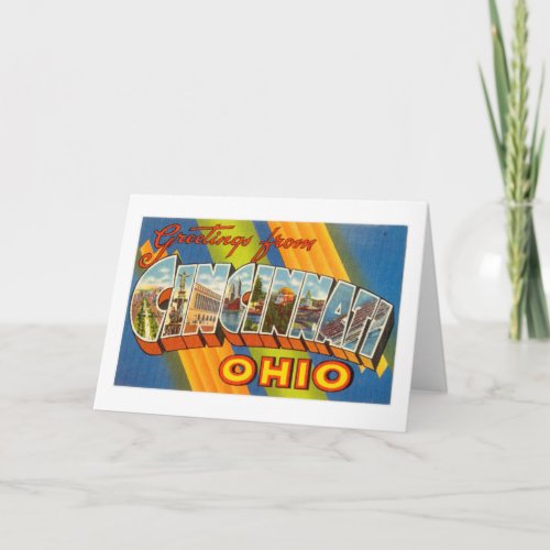 Vintage Colorful Greetings From Cincinnati Ohio Card