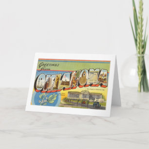 Vintage Colorful Greetings From Oklahoma Card