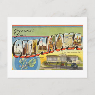 Vintage Colorful Greetings From Oklahoma Postcard