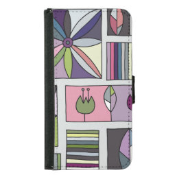 Vintage colorful, hand-drawn geometric pattern. samsung galaxy s5 wallet case