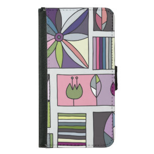 Vintage colorful, hand-drawn geometric pattern. samsung galaxy s5 wallet case