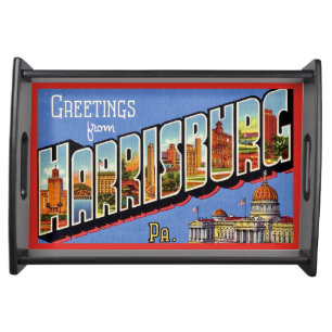 Vintage Colorful Harrisburg PA Serving Tray