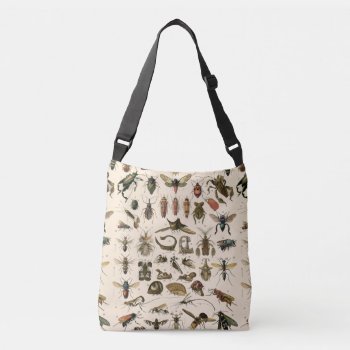 Vintage Colorful Insects Entomology Taxonomy Crossbody Bag by Angharad13 at Zazzle
