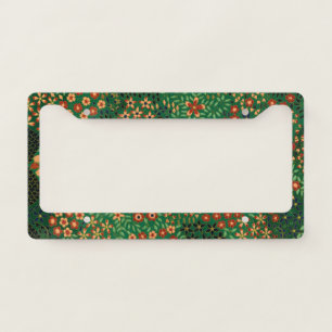 Vintage Colorful Japanese Floral Pattern License Plate Frame