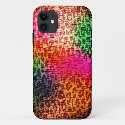 Vintage Colorful Leopard Print iPhone 11 Case