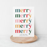 Vintage Colorful Merry Christmas Modern Minimalist Holiday Card<br><div class="desc">Introducing our Modern Merry Christmas Holiday Card, a versatile and stylish choice for families and businesses alike. This card seamlessly blends modern design with a touch of retro flair, making it the perfect way to spread holiday cheer to your loved ones or clients. Sleek and Minimalist Design: Our Modern Merry...</div>