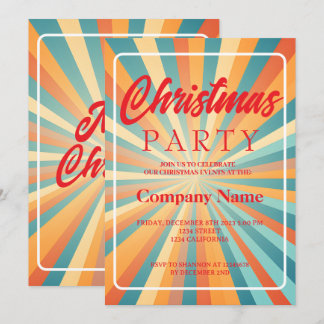 Vintage Colorful Merry Christmas party Invitation