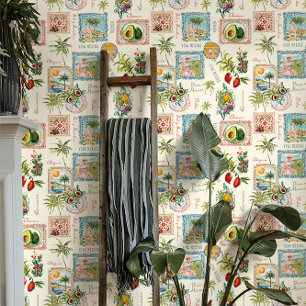 Vintage Colorful Mexican Travel Print Wallpaper
