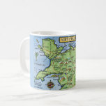 Vintage Colorful North Wales Mug<br><div class="desc">A vintage postcard map of North Wales repurposed!  Beautiful color!</div>