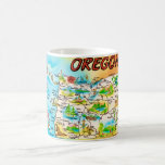 Vintage Colorful Oregon Map  Coffee Mug<br><div class="desc">Vintage,  retro very colorful Oregon State Map repurposed on a mug.</div>