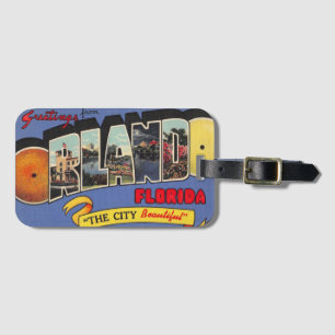 Vintage Colorful Orlando Florida Luggage Tag