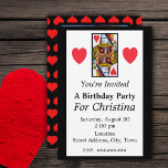 Vintage Colorful Ornate Queen of Hearts Birthday Invitation