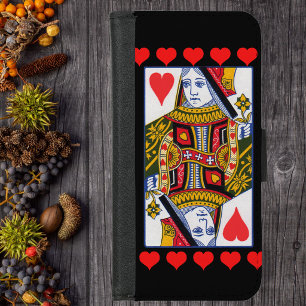 Vintage Colorful Ornate Queen With Hearts iPhone 8/7 Wallet Case
