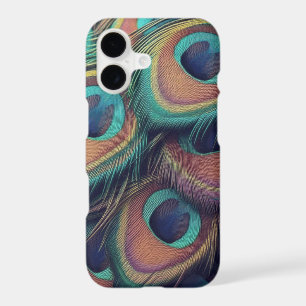 Vintage Colorful Peacock Feathers Pattern iPhone 17 Case