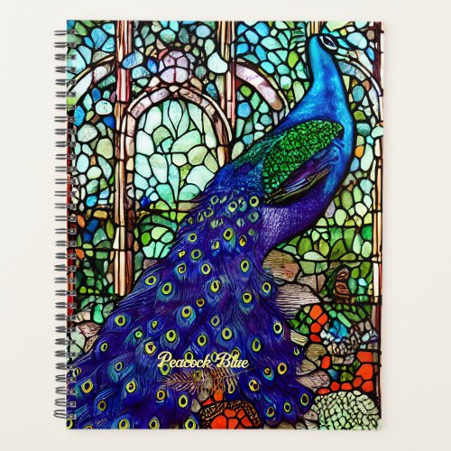 Vintage Colorful Peacock Stained Glass Planner