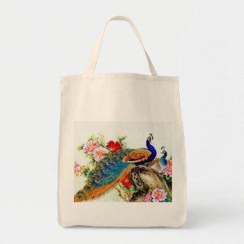 Vintage Colorful Peacocks Tote Bag by ArtsofLove at Zazzle
