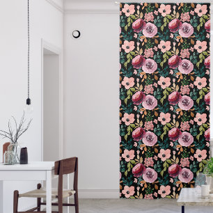 Vintage Colorful Peony floral Blackout Curtains