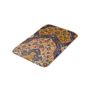Vintage Colorful Persian Floral Art Bath Mat