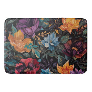 Vintage colorful Rainbow Floral Bath Mat