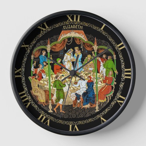 Vintage Colorful Retro Russian Fairy Tale Fantasy  Clock