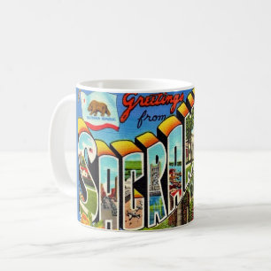 Vintage Colorful Sacramento CA Coffee Mug