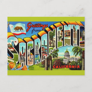 Vintage Colorful Sacramento CA Postcard