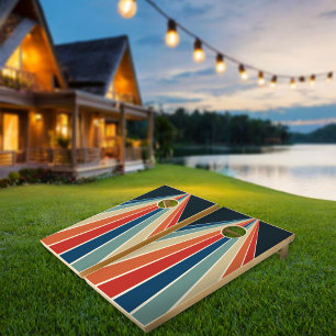 Vintage Colorful Stripe Cornhole Set