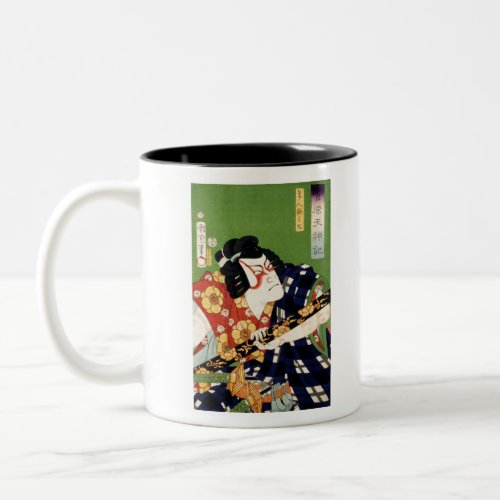 Vintage Colorful traditional Japanese Ukyio_e sty Two_Tone Coffee Mug