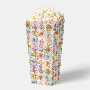 Vintage Colorful trendy Flowers pattern Birthday p Favor Boxes