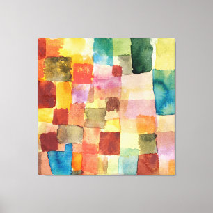 Vintage Colorful Watercolor Geometric Abstract Canvas Print