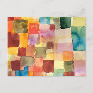 Vintage Colorful Watercolor Geometric Abstract  Postcard