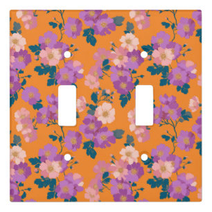 Vintage Colorful Wild Roses Pattern Light Switch Cover