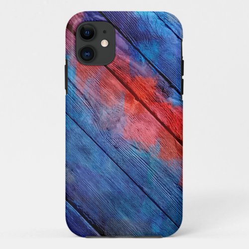 Vintage Colorful Wood 2 iPhone 11 Case