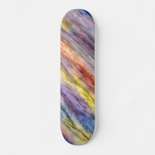 Vintage Colorful Wood Abstract Art 2 Skateboard Deck