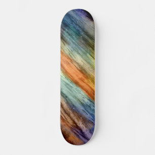 Vintage Colorful Wood Abstract Art 3 Skateboard Deck