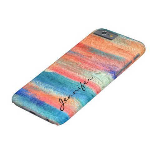 Vintage Colorful Wood Grain Texture 5 Barely There iPhone 6 Case