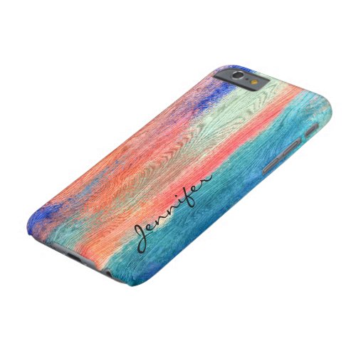 Vintage Colorful Wood Grain Texture Barely There iPhone 6 Case